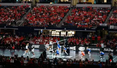 Nebraska volleyball Spike Under the Lights photos from AT&T Stadium