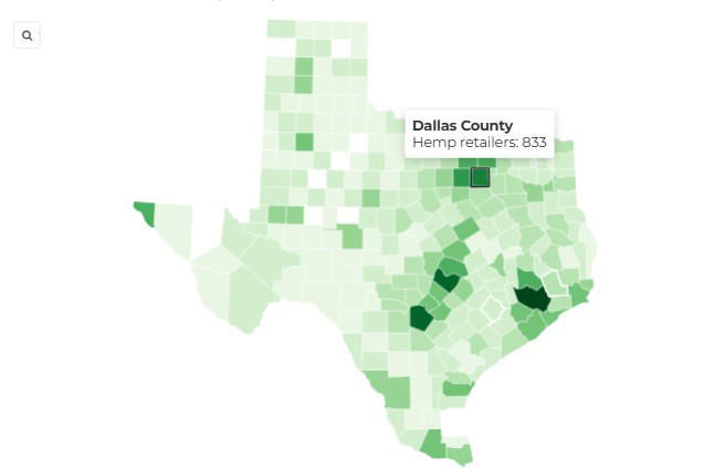 Map: See which counties in Texas have the most THC retailers