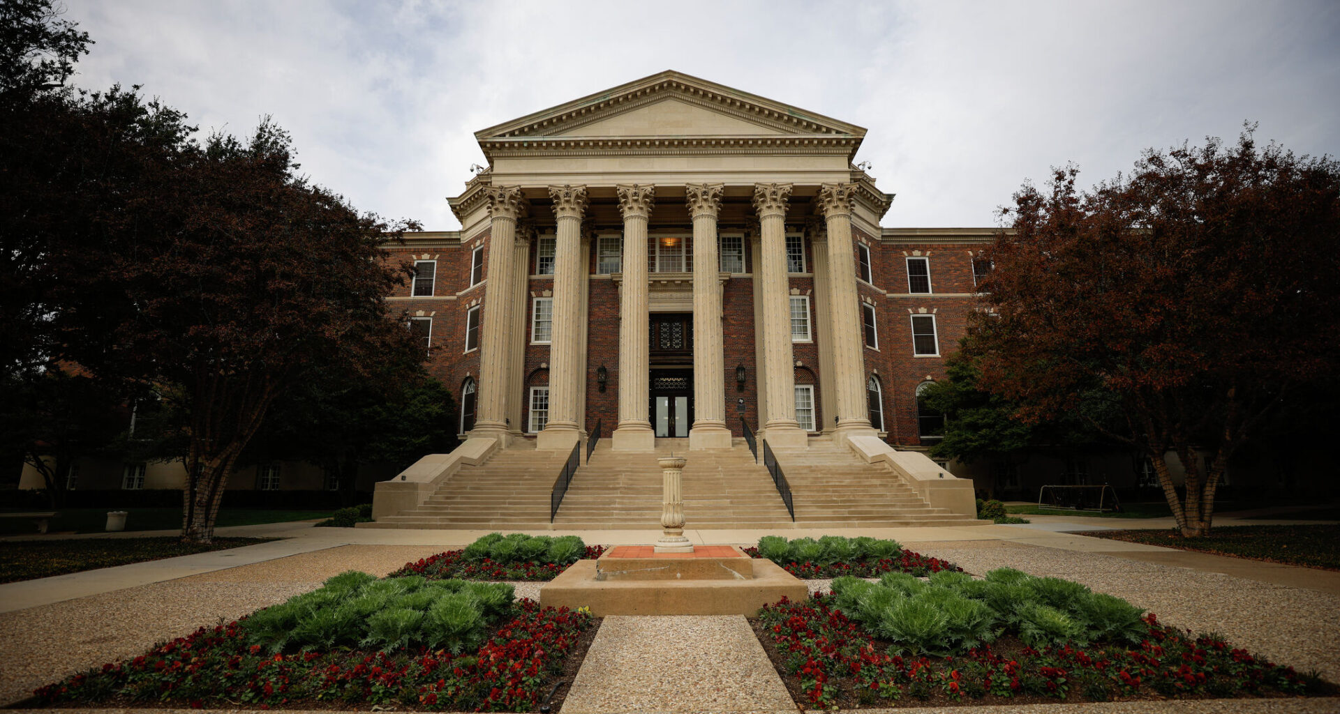 Dallas Hall sits at Southern Methodist University on Friday, Dec. 5, 2025, in Dallas.