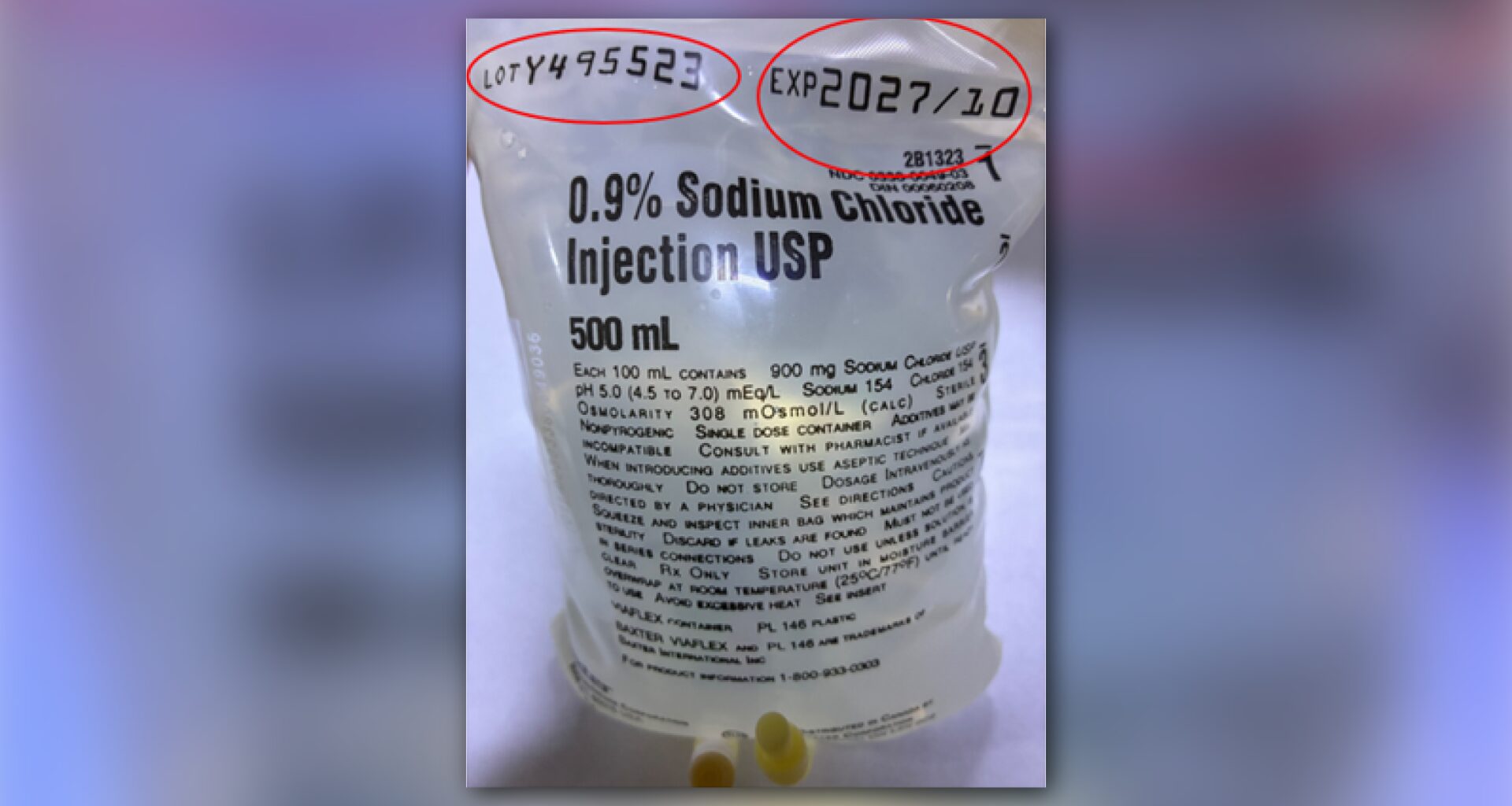 Baxter IV saline recalled in Texas over fiberglass risk