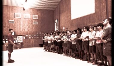 Scouts gather at Worth Ranch in an undated photograph.