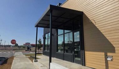 Black Rock Coffee installs metal canopies by OPREX Construction