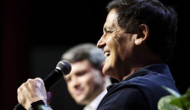 Dallas businessman Mark Cuban speaks during a panel discussion with Senate candidate James Talarico, on Saturday, Aug. 29, 2026 in Fort Worth.