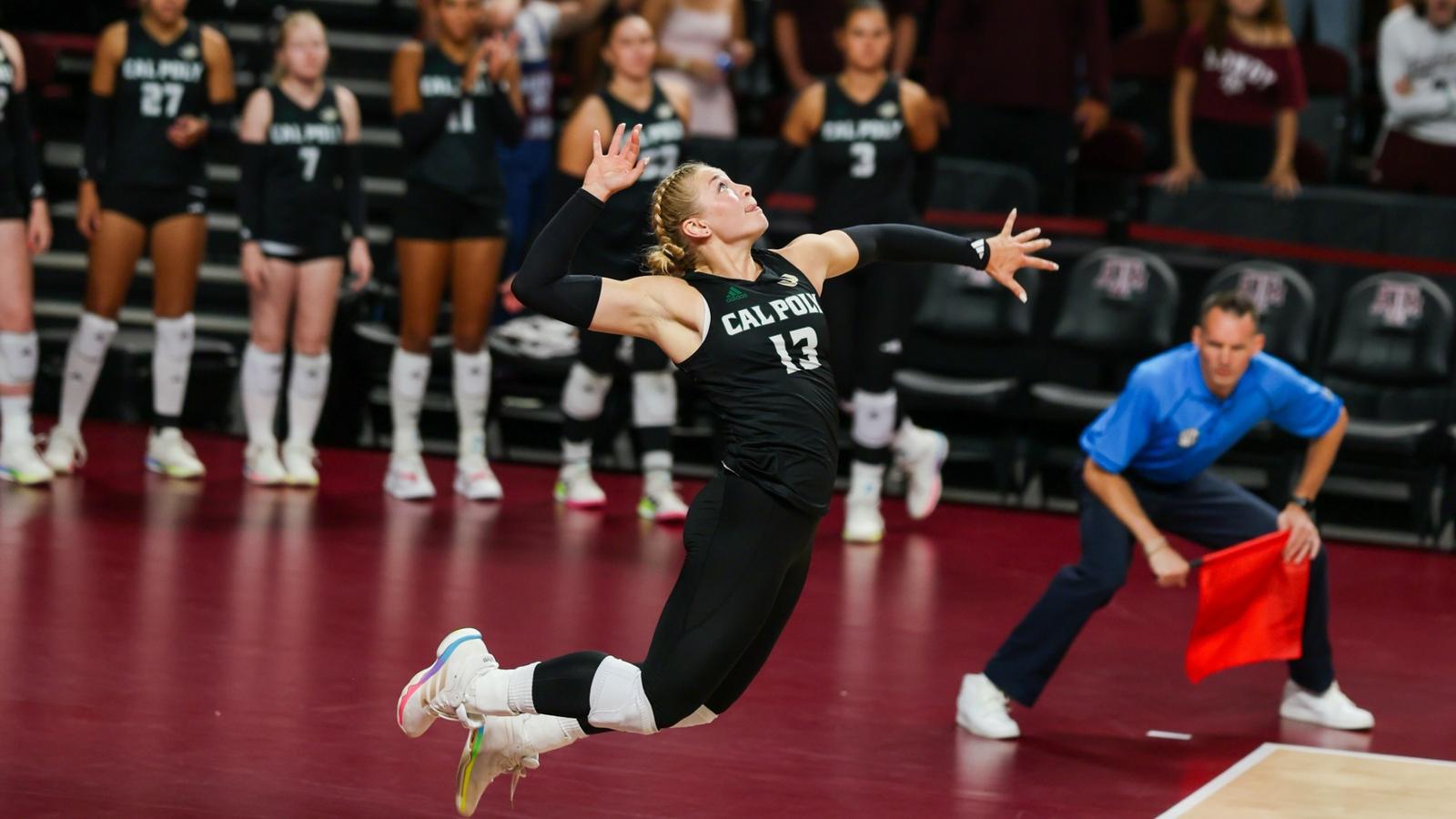 Cal Poly Falls to No. 8 Texas A&M in Straight Sets at Reed Arena