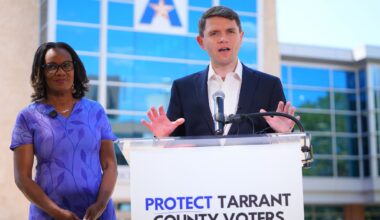 Plan to cut number of polling sites in a major Texas county draws protests as Senate race looms