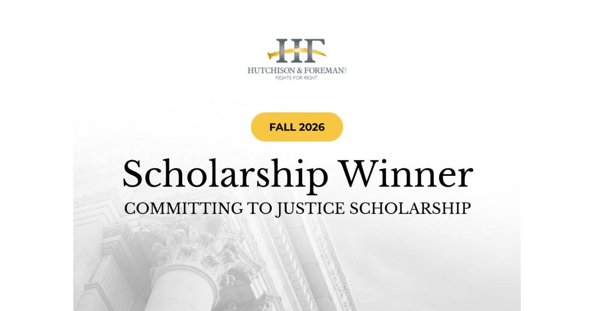 Fort Worth, TX Law Firm Announces Newest $1,500 Winner of Committing to Justice Scholarship