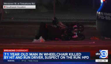 71-year-old man in wheelchair killed in hit-and-run in southeast Houston, police say