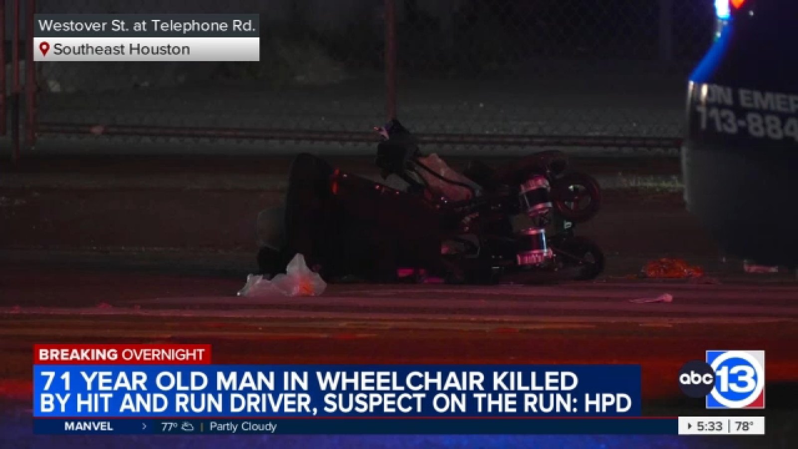71-year-old man in wheelchair killed in hit-and-run in southeast Houston, police say