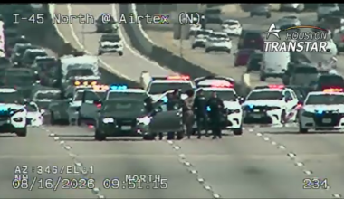 Traffic cameras show deputies take person into custody on North Freeway after apparent chase