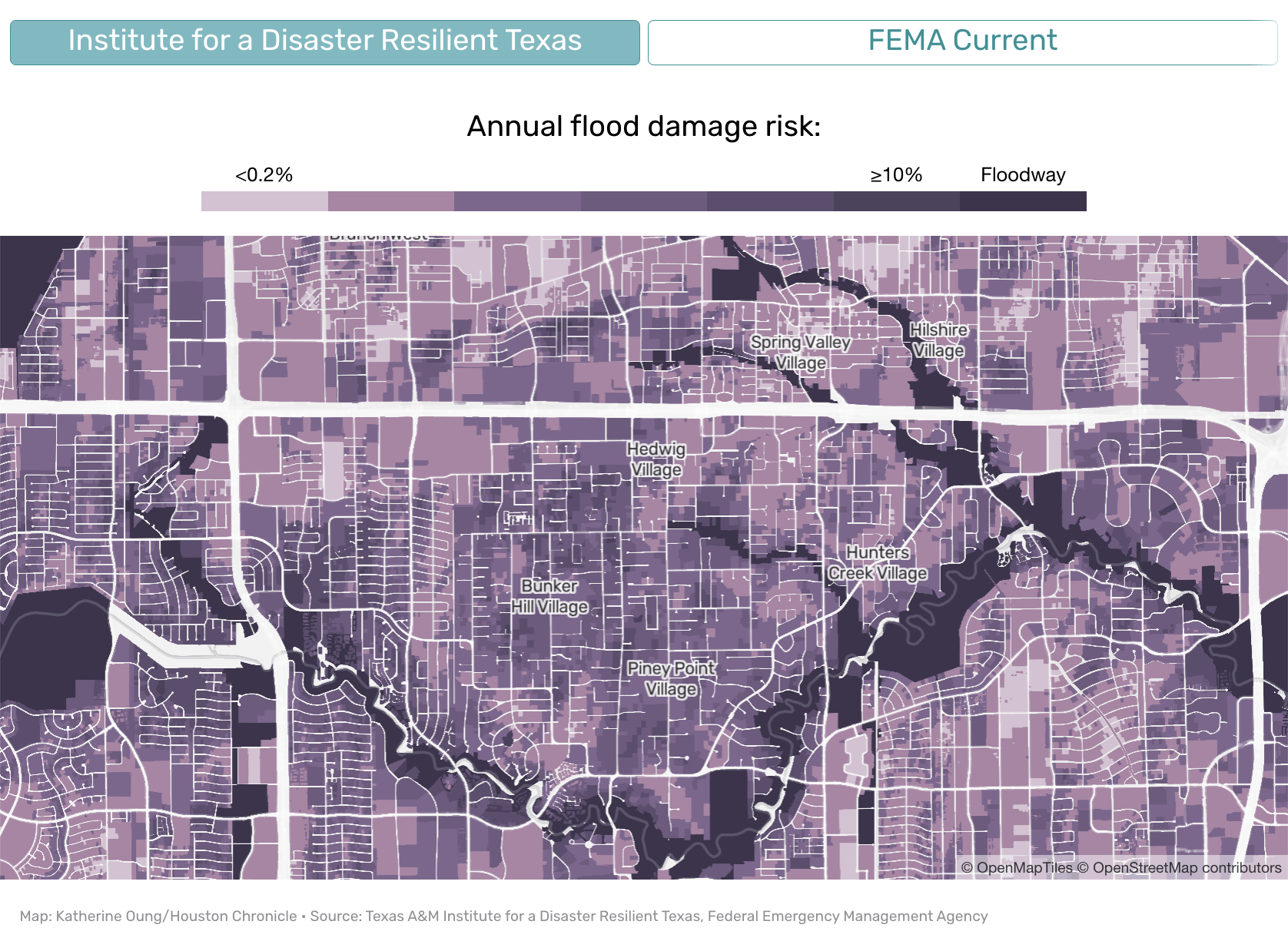 Memorial flood-risk comparison