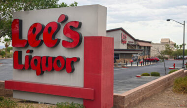 The exterior of Lee’s Discount Liquor at 7752 North El Capitan Way is photographed Frida ...