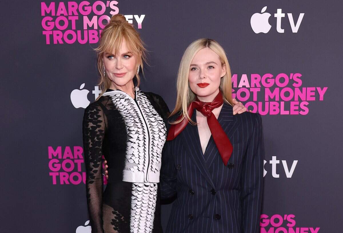 NEW YORK, NEW YORK - APRIL 08: Nicole Kidman and Elle Fanning attend Apple's "Margo's Got Money Troubles" premiere at Regal Union Square on April 08, 2026 in New York City. (Photo by Michael Loccisano/Getty Images)