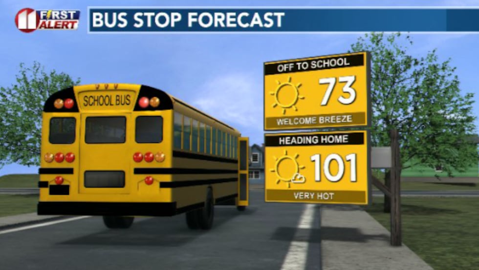 Mild morning and a hot afternoon, with a shot for a few showers later this afternoon