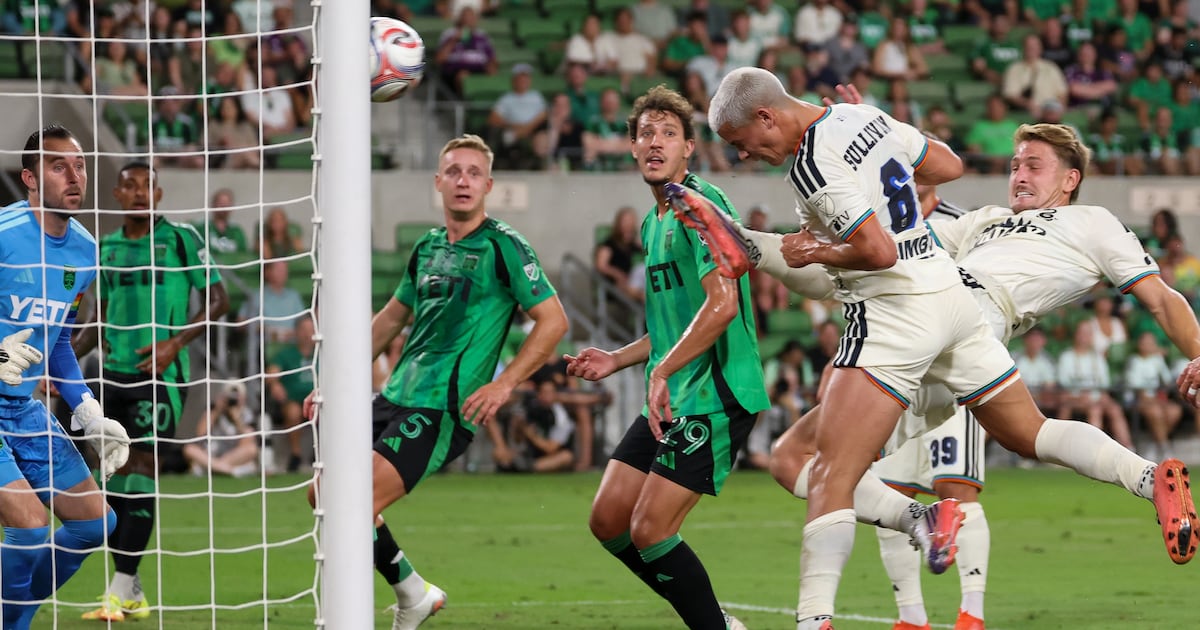 Austin's Brendan Hines-Ike answers goal by Philadelphia teen Cavan Sullivan in draw with Union