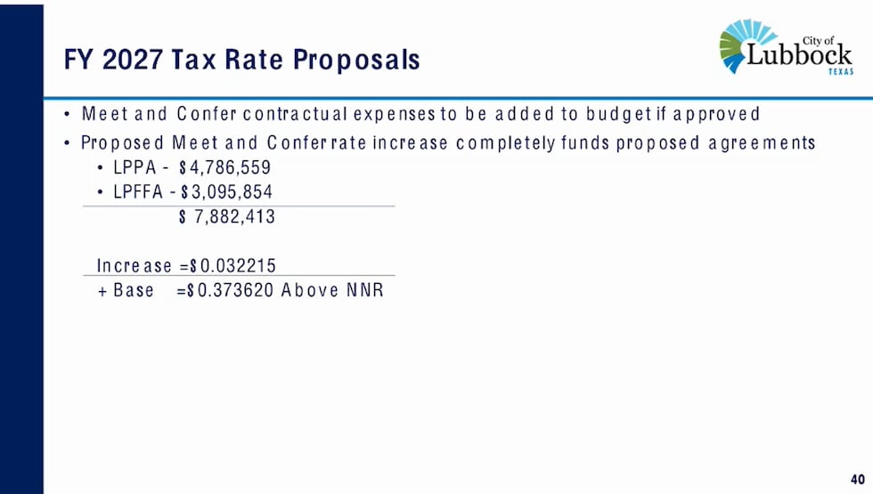 Tax rate including meet-and-confer, presentation Aug. 7, 2026.