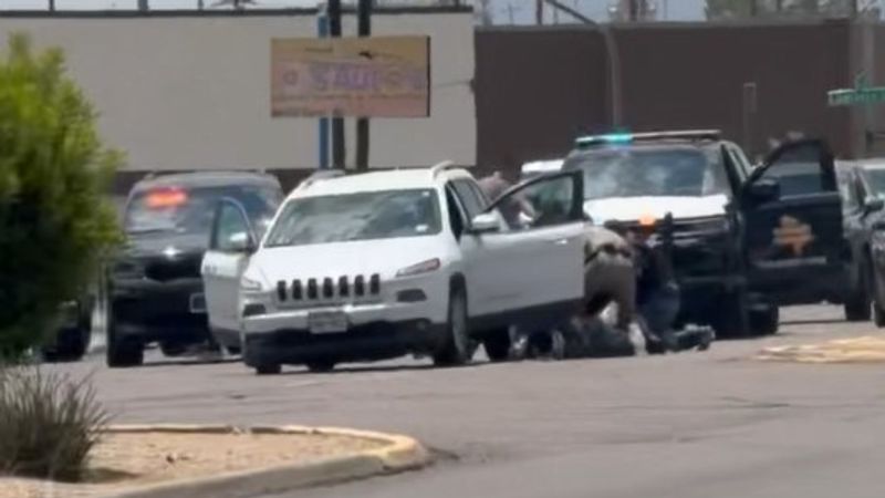 Docs: suspects hurt innocent bystander after chase ends in a crash on Dyer Street in Northeast El Paso. Credit: FitFam