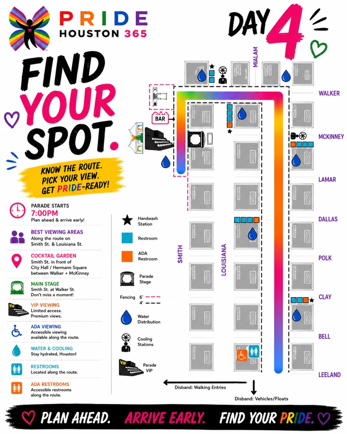 2026 Houston Pride Parade map.