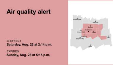 Ozone pollution alert issued for North Texas for Sunday