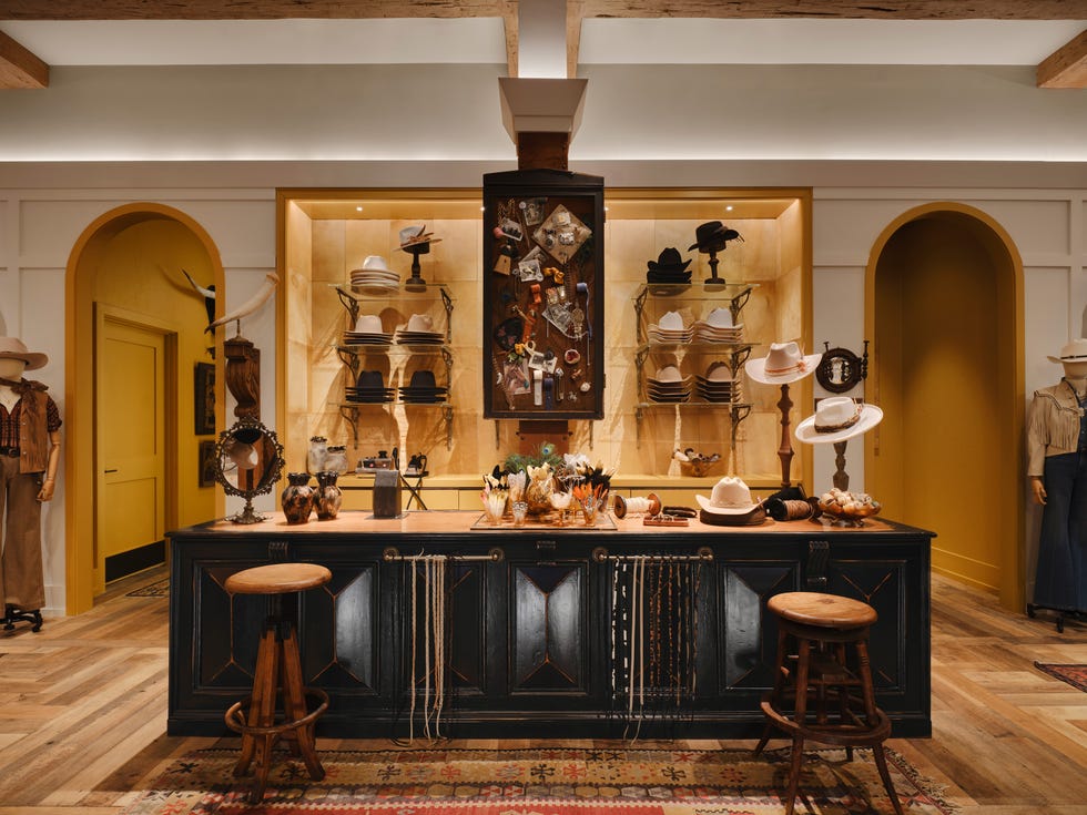 Retail space showcasing a variety of hats and accessories for sale.