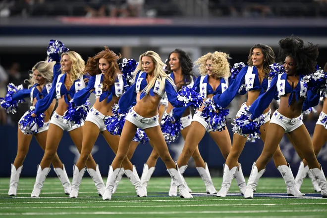 Aug 28, 2026; Arlington, Texas, USA; The Dallas Cowboys cheerleaders perform before the game against the New Orleans Saints at AT & T Stadium. Mandatory Credit: Jerome Miron-Imagn Images