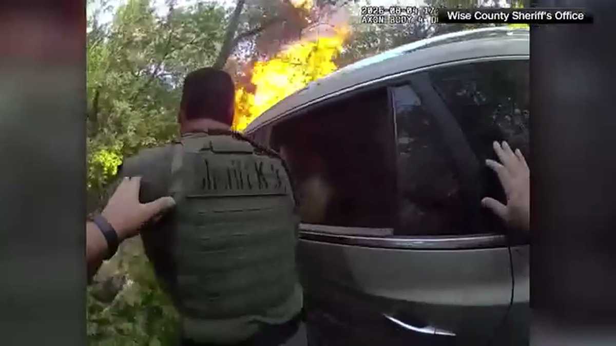 Bodycam video: Texas deputies rescue man from burning vehicle