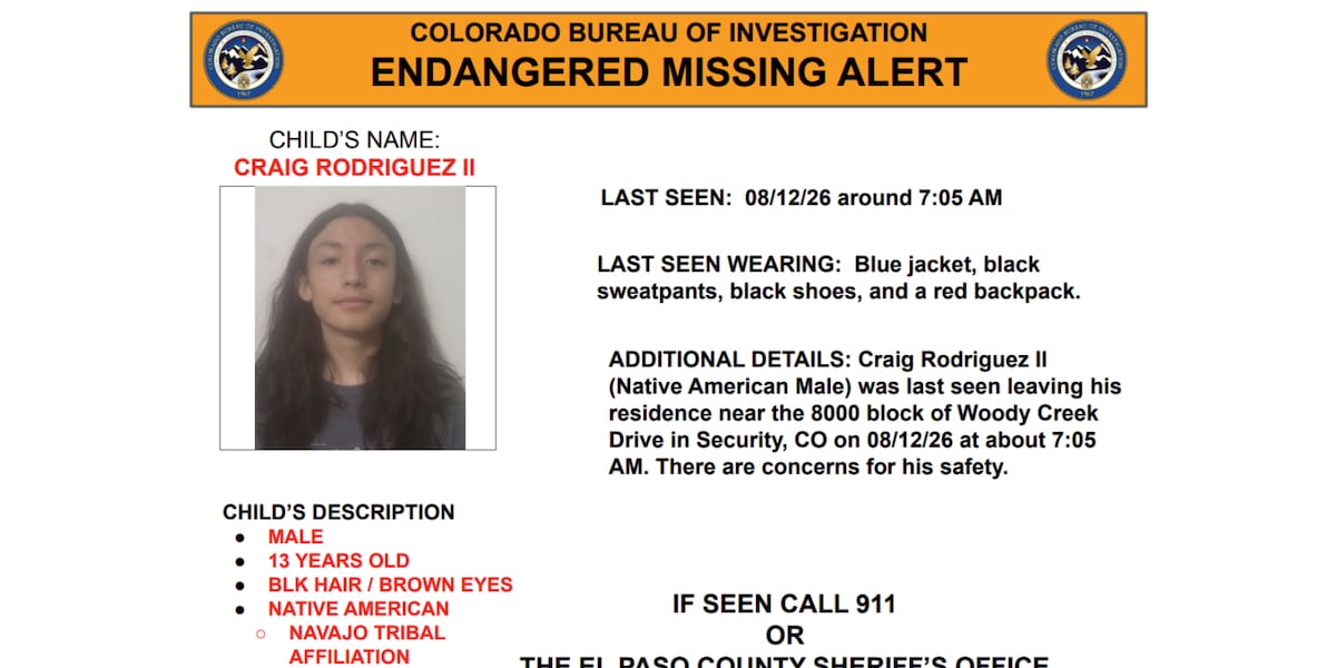 El Paso County Sheriff’s Office, Colorado Bureau of Investigation asking public for help finding missing teen