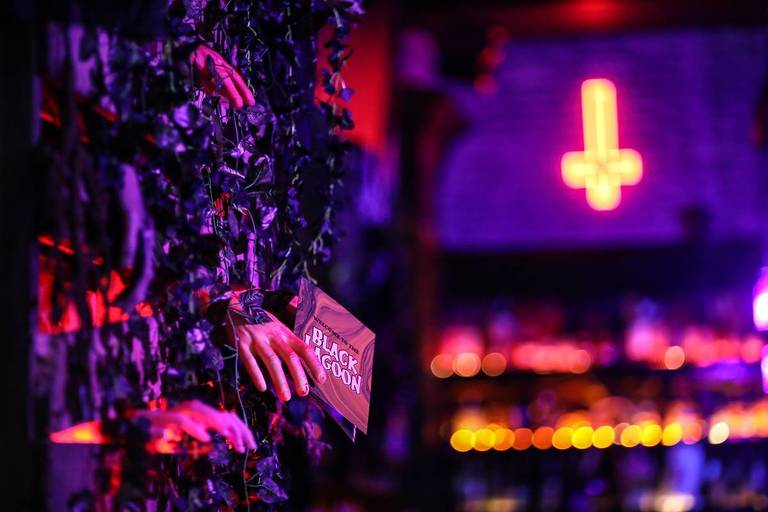 Image shows spooky interior fixtures as part of the Black Lagoon pop-up 