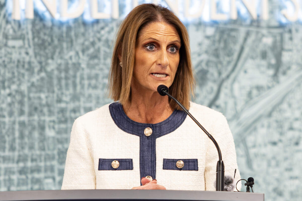 Karen Molinar, the former superintendent of Fort Worth ISD, speaks to the media at the school district’s administration building on Oct. 23, 2025, after the Texas Education Agency announced a state takeover of the district.
