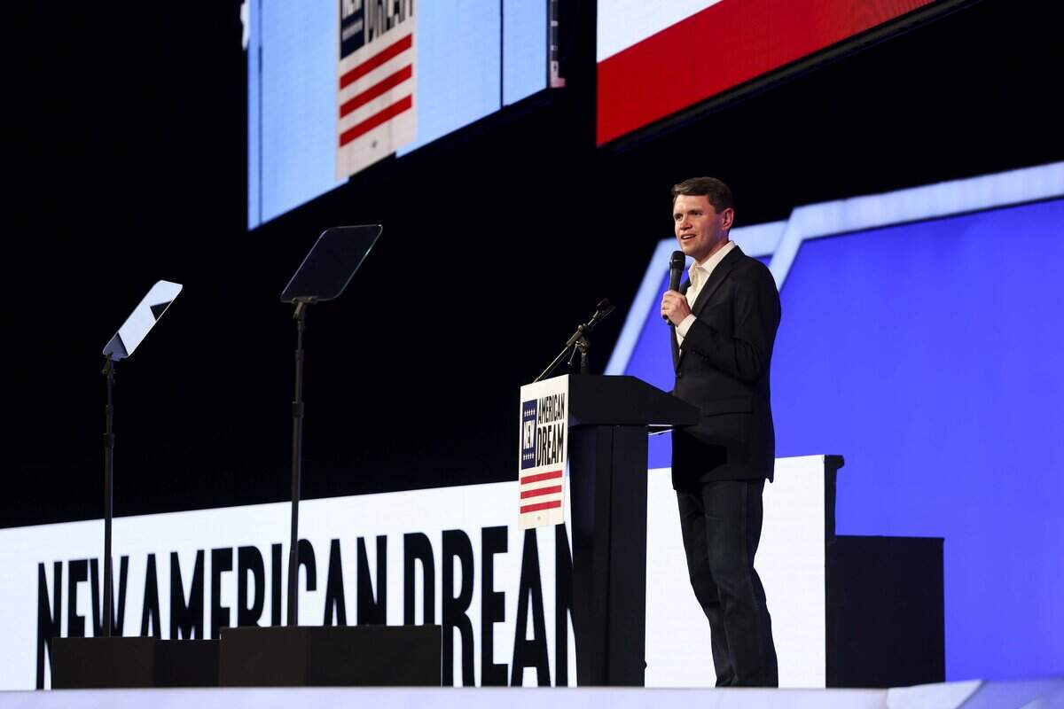 James Talarico, Texas' Democratic nominee for the U.S. Senate, kicks off The New American Dream Tour on Wednesday, Aug. 5, 2026 at Esports Stadium in Arlington, Texas. Talarico will travel to 10 more cities on the tour to talk about his plan for the economy.