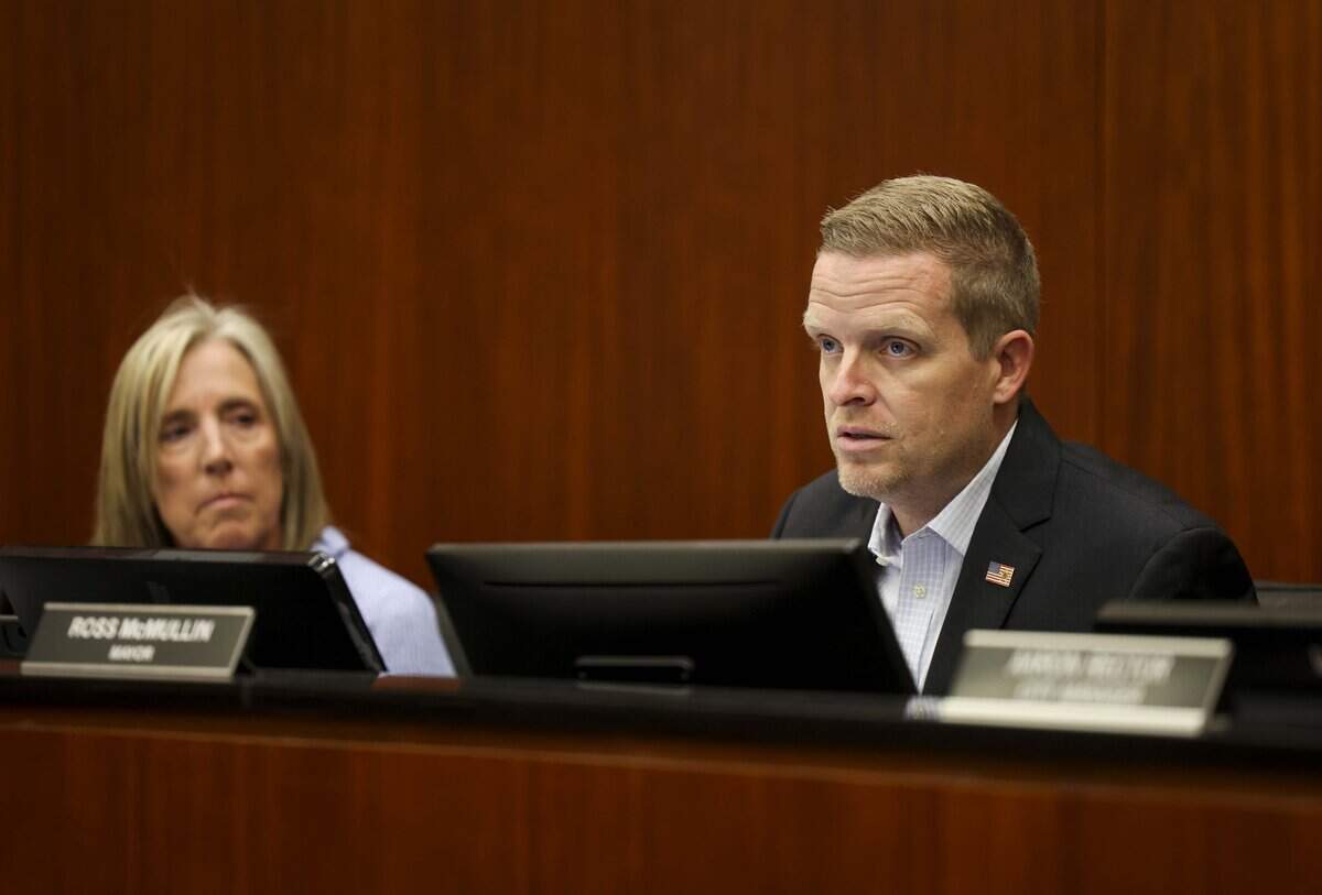 Keller Mayor Ross McMullin is pictured during a meeting for a planned data center in Westlake on Wednesday, Aug. 12, 2026 in Keller.
