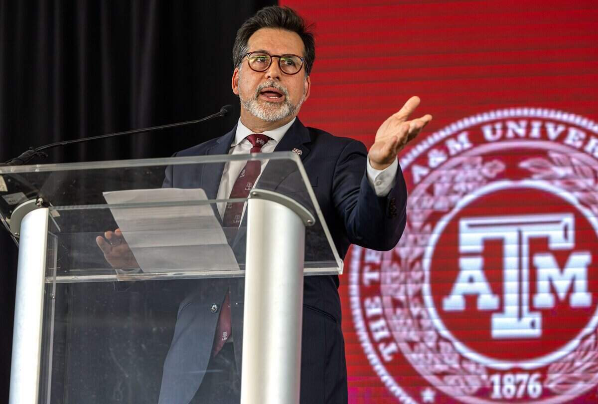 Bobby Ahdieh, Texas A&M Chief Operating Officer, speaks during the Groundbreaking of the Research and Innovation Building-A event in Fort Worth on Aug. 5, 2026.