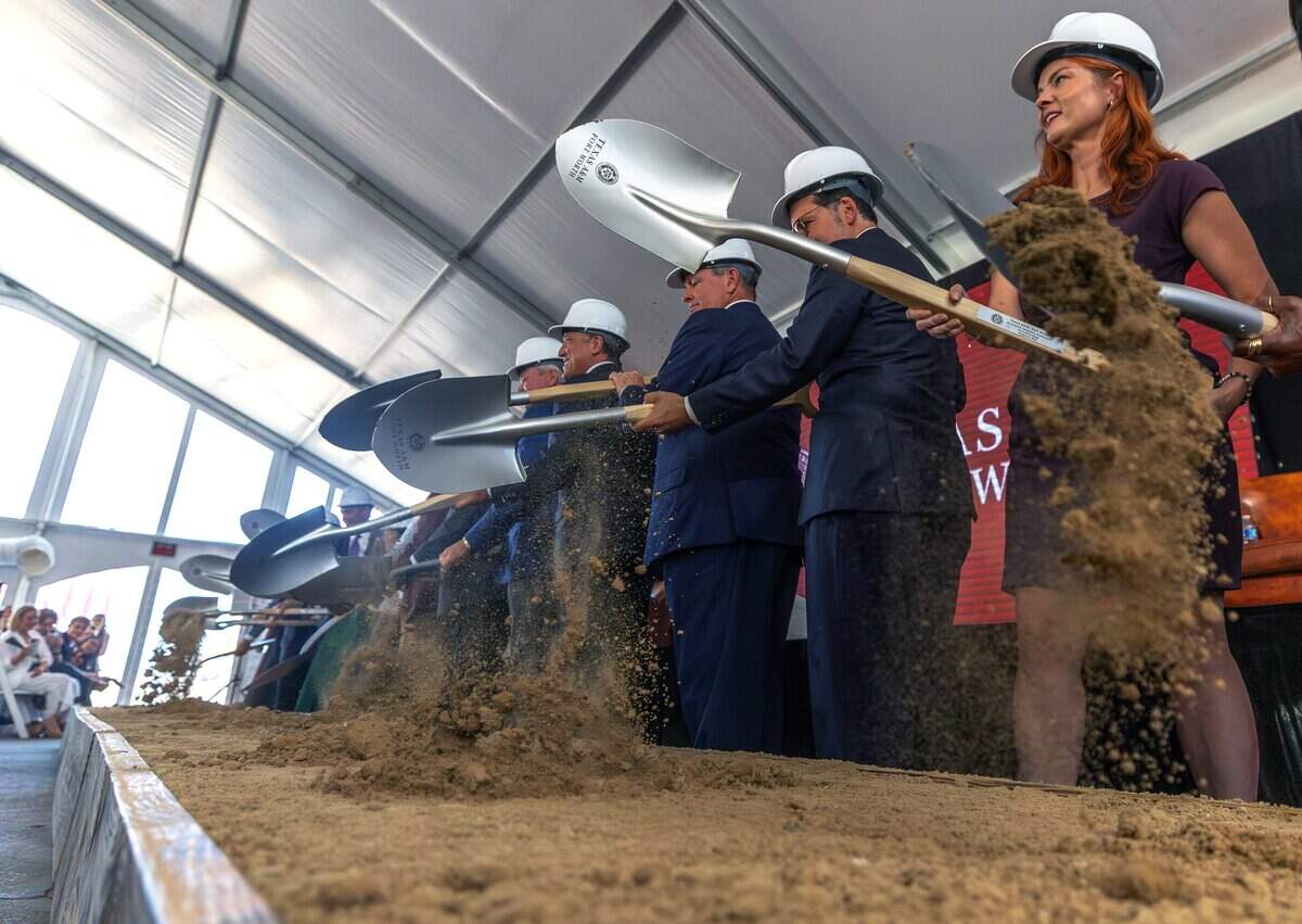 Texas A&M personnel break ground on the Research and Innovation Building-A in Fort Worth on Aug. 5, 2026.