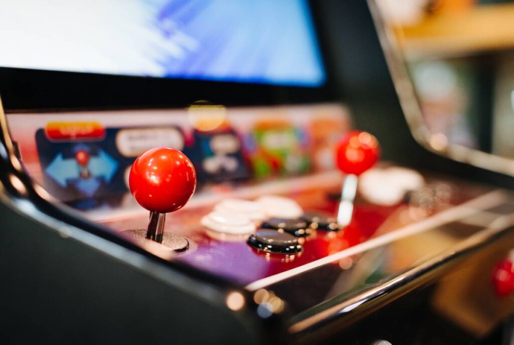 Image shows the board of a retro gaming cabinet.