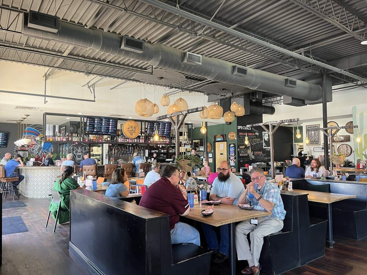 Bearded Lady at South Main had a full house on a Wednesday during lunch for their $5 smash burger meal deal.