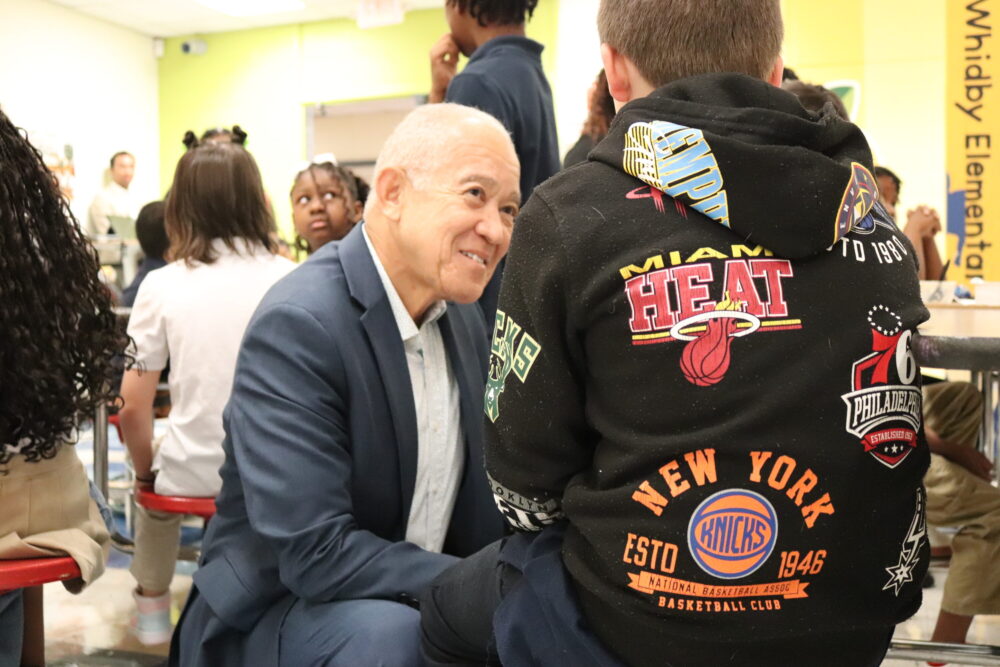 State Appointed Superintendent Mike Miles visits Whidby Elementary on the first day of the 2026-2027 school year.