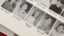 Carrie Greer, formerly Sanderson, pictured in her 7th grade yearbook at Liberty Jr. HS in Richardson ISD.