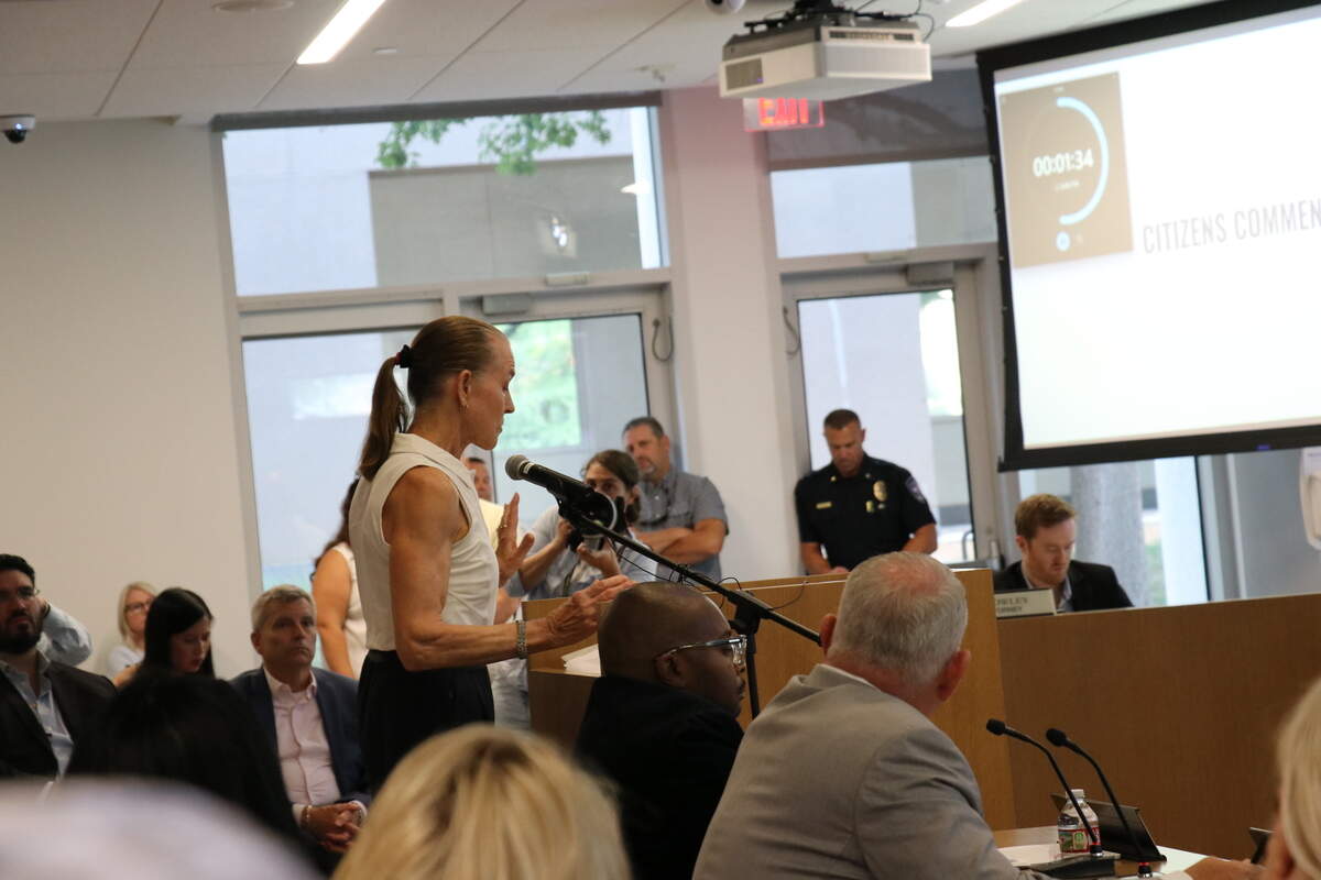 Former Westlake Planning and Zoning commissioner Linda Bjorn addressed the board about the lack of transparency about the data center.