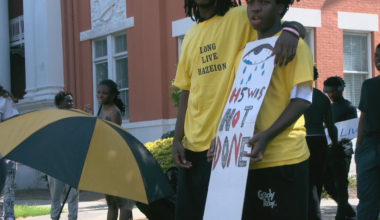 Family protests outside Bulloch County Courthouse demanding justice for Hazeion Houston