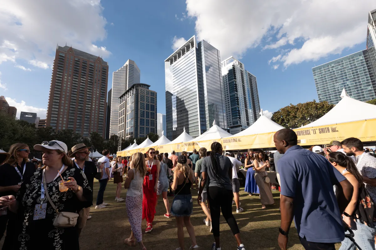 Food booths and guests at the 2025 Southern Smoke Festival