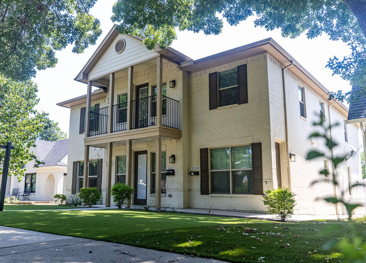 A stealth dorm sits on Rogers Avenue in Fort Worth on July 6, 2026. A stealth dorm is a house that is being rented by the room to numerous unrelated individuals.