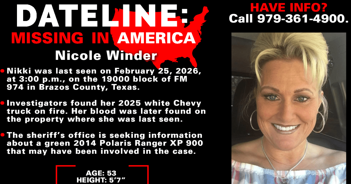 Texas authorities investigate suspicious February disappearance of Nikki Winder