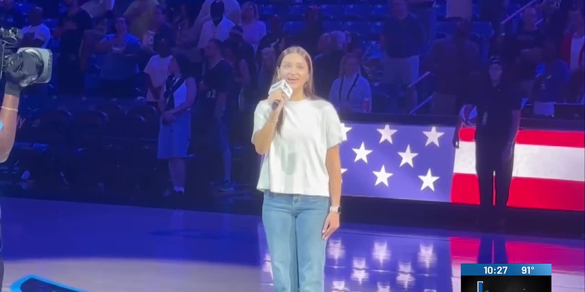 Durant student performs national anthem at Dallas Wings game