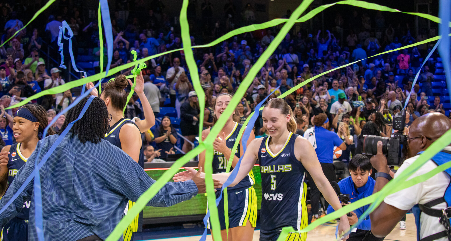 Dallas Wings celebrate clinching 2026 playoff spot