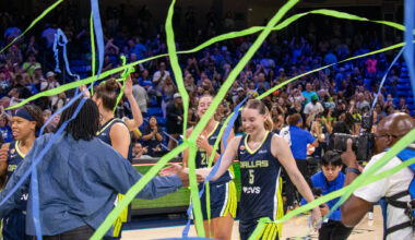Dallas Wings celebrate clinching 2026 playoff spot