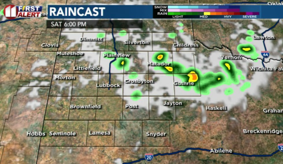 A slight chance for a handful of showers and storms popping later today