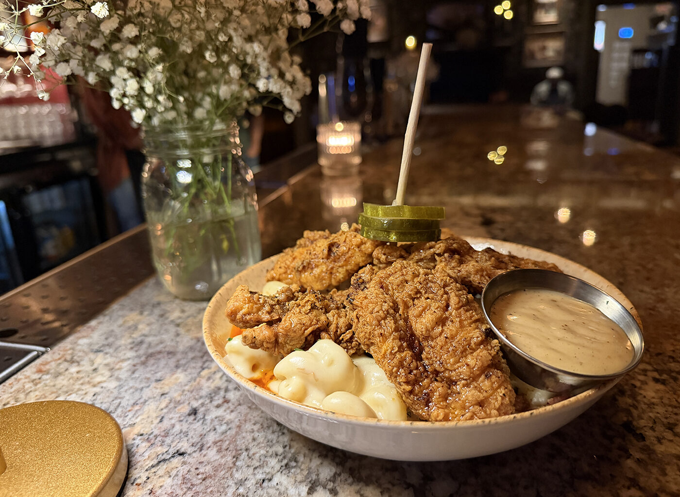 a plate of chicken tenders