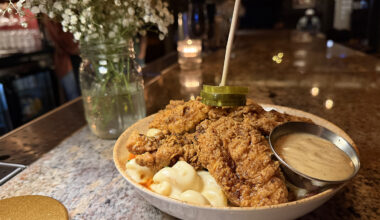 a plate of chicken tenders