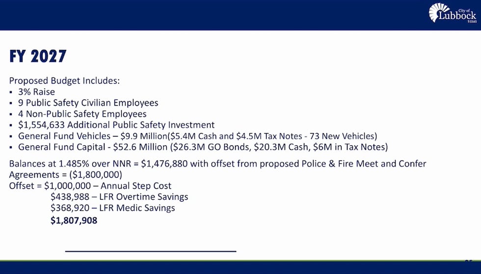 City manager's presentation