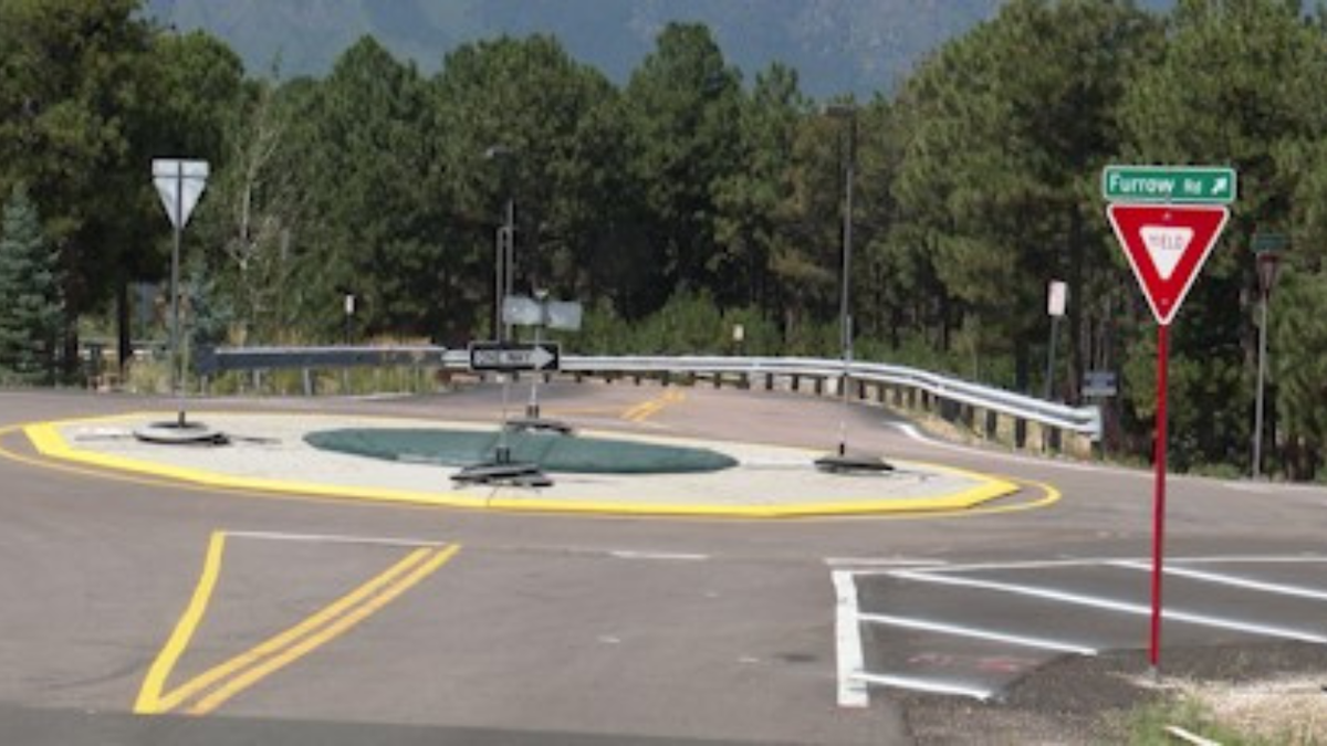 El Paso County officials reverse course, install roundabouts on south end of Furrow Road near Monument