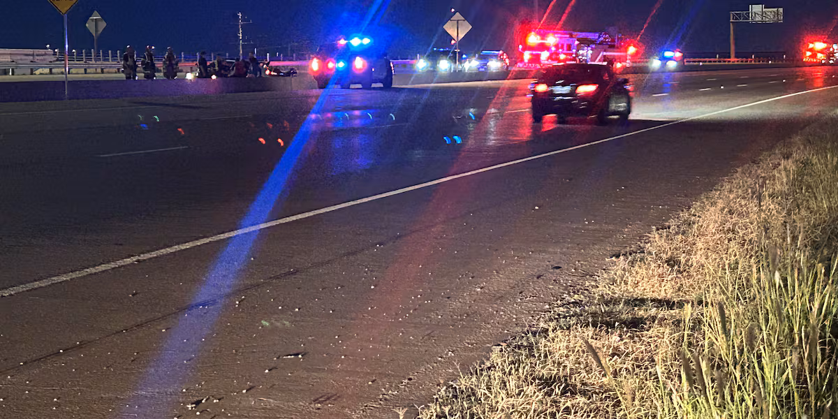 Motorcyclist hospitalized after crash on Interstate 27 near 13th Street